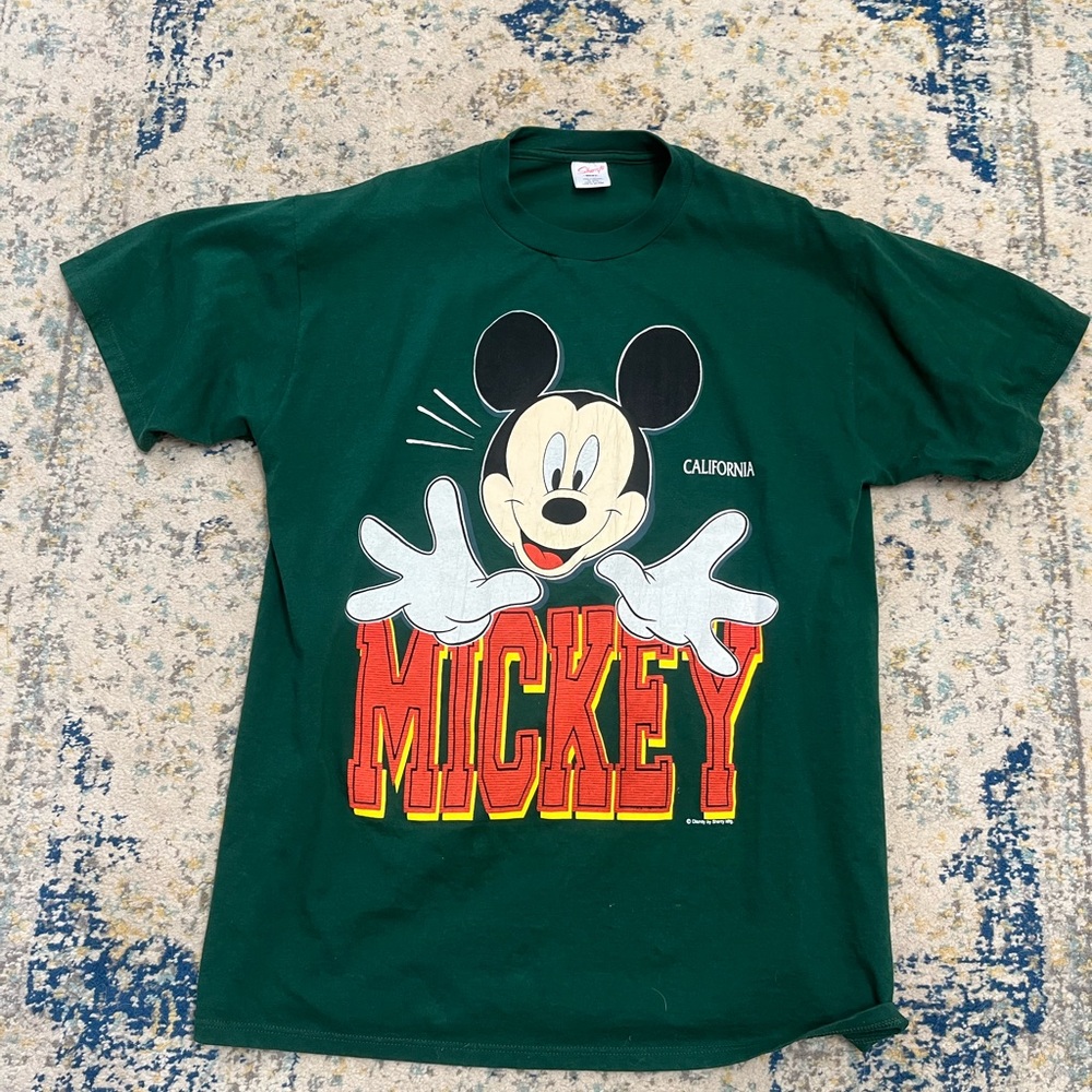 Sherrys Best Mickey Mouse Men's XL Shirt Green, California, USA Made, Vintage